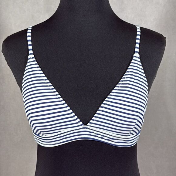 NWOT Navy and White Striped Swim Bikini Top - Picture 1 of 3